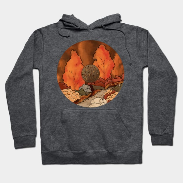 Autumn park Scene with Warm Orange Colours Hoodie by AlmightyClaire